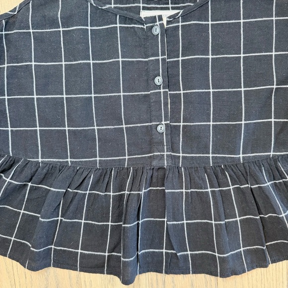 Current/Elliott Women's The Workwear Peplum Black Checkered Top Size 1 - Picture 4 of 13